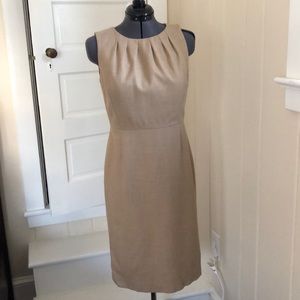 Tan wool shift dress